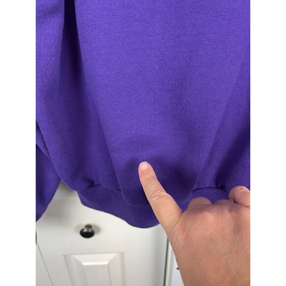 Vintage Top Stitch Morning Sun Sweatshirt Womens Large Purple Red Fedora Hats - Picture 6 of 8